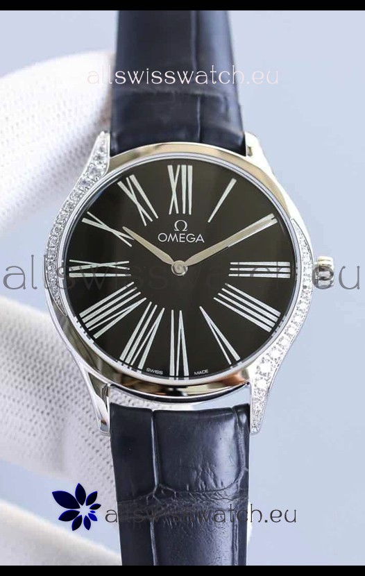 Omega De Ville Tresor Edition Swiss Quartz Watch 36MM Steel Casing Black Dial