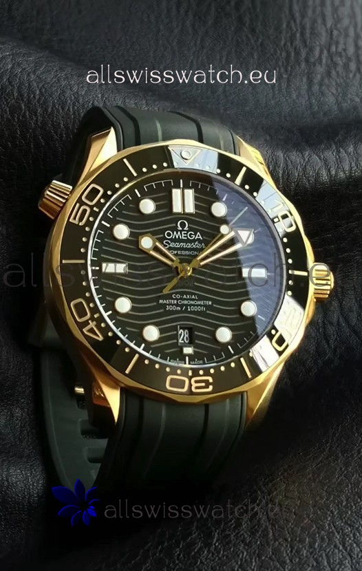 Omega Seamaster Super Clone 300M Master Chronometer Rose Gold Green Dial Watch 