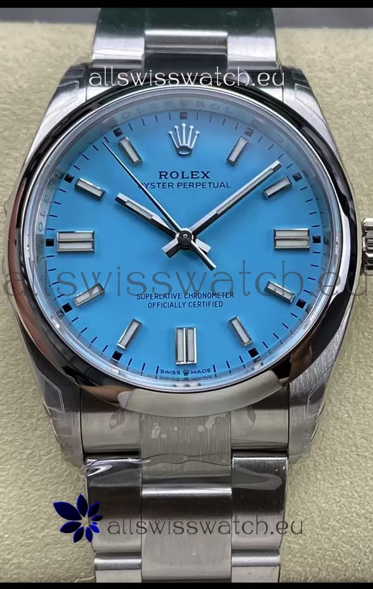 Rolex Oyster Perpetual REF# 126000 36MM Swiss Movement Tiffany Blue Dial 904L Steel 1:1 Mirror Replica Watch