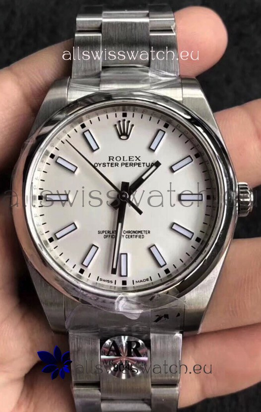 Rolex Oyster Perpetual REF#124300 41MM Cal.3230 Movement Swiss Replica White Dial 904L Steel 1:1 Mirror Replica Watch
