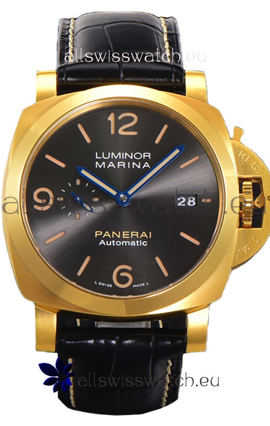 Panerai Luminor Marina PAM1115 1:1 Mirror Swiss Replica Watch 44MM Yellow Gold 