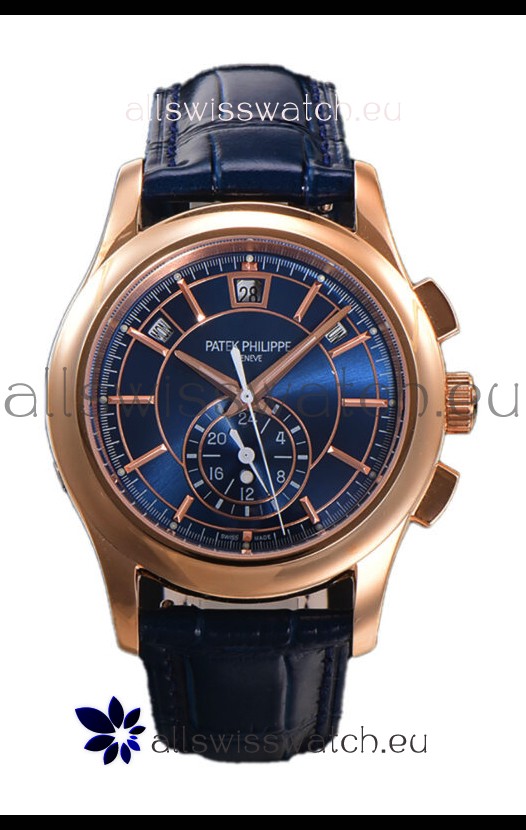 Patek Philippe 5205 Complications Moonphase Blue Dial 1:1 Mirror Swiss Replica Watch