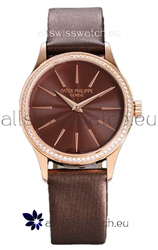 Patek Philippe Calatrava 4997 Ladies Rose Gold Brown Dial with Swiss Automatic Movement Watch