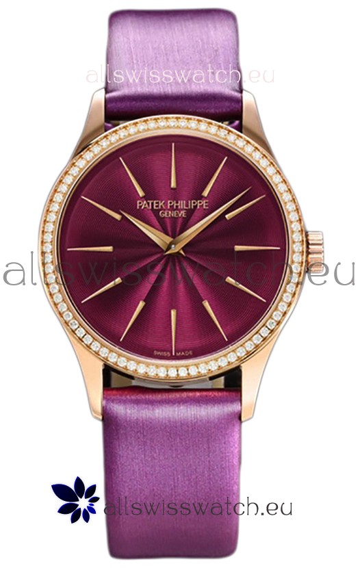 Patek Philippe Calatrava 4997 Ladies Rose Gold Pink Dial with Swiss Automatic Movement Watch