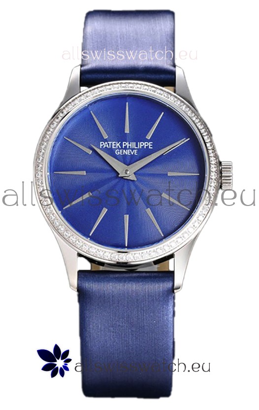 Patek Philippe Calatrava 4997 Ladies Steel Case Blue Dial with Swiss Automatic Movement Watch