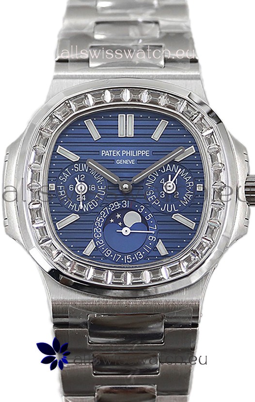 Patek Philippe Nautilus 5740 Perpetual Calendar Stainless Steel Blue Dial Swiss Replica Watch 