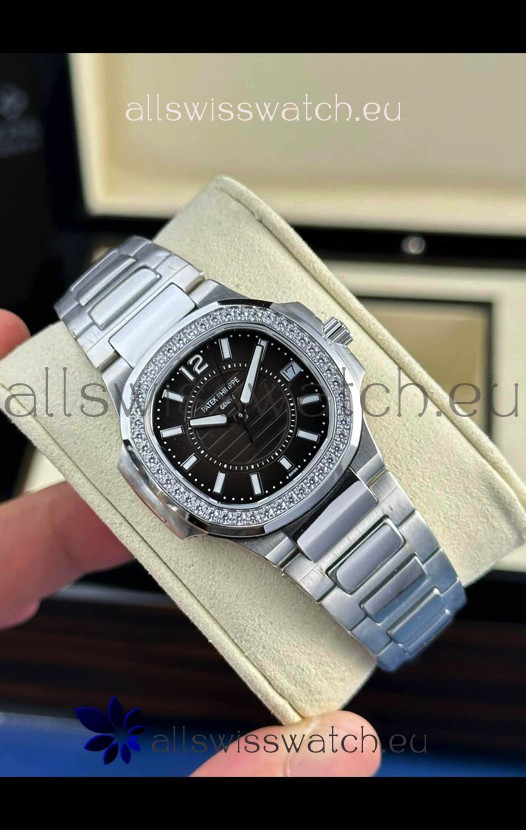Patek Philippe Nautilus Super Clone 7010 32MM 1:1 Mirror Replica Black Dial 