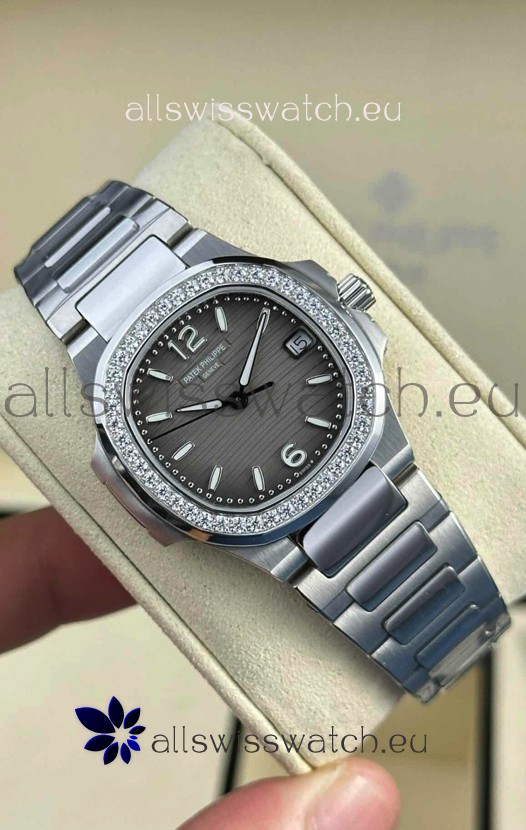 Patek Philippe Nautilus Super Clone 7010 32MM 1:1 Mirror Replica Grey Dial 