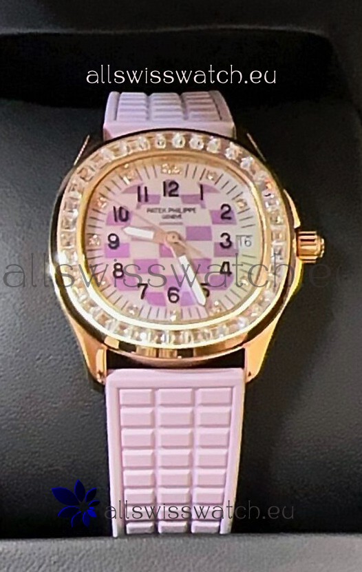 Patek Philippe Super Clone Aquanaut LUCE 5072R Rose Gold Automatic in Pink Dial 35MM