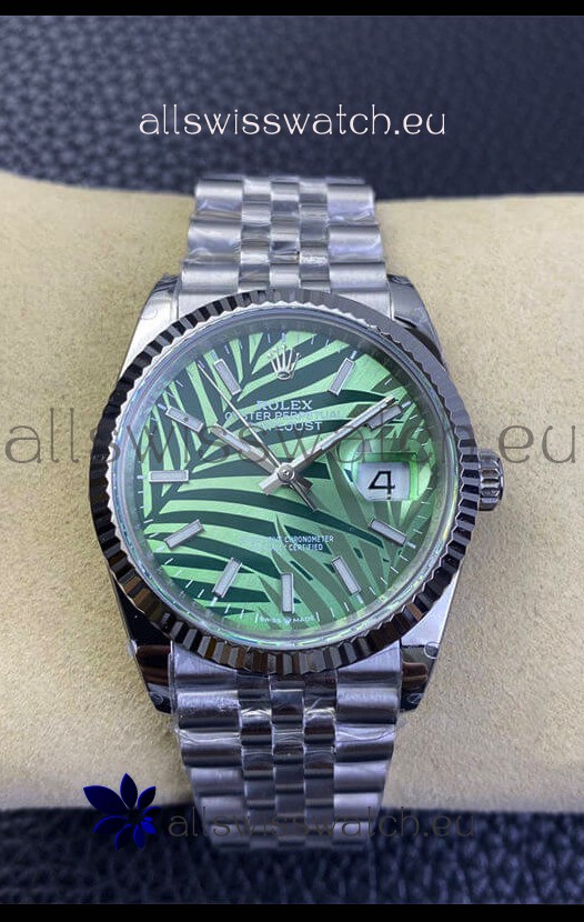 Rolex Datejust Cal.3235 Movement 1:1 Mirror Replica 904L Steel 36MM - Green Palm-Motif Dial