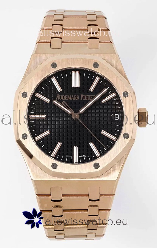Audemars Piguet Royal Oak 15510 50th Anniversary 41MM Black Dial Rose Gold 41MM 1:1 Mirror Replica