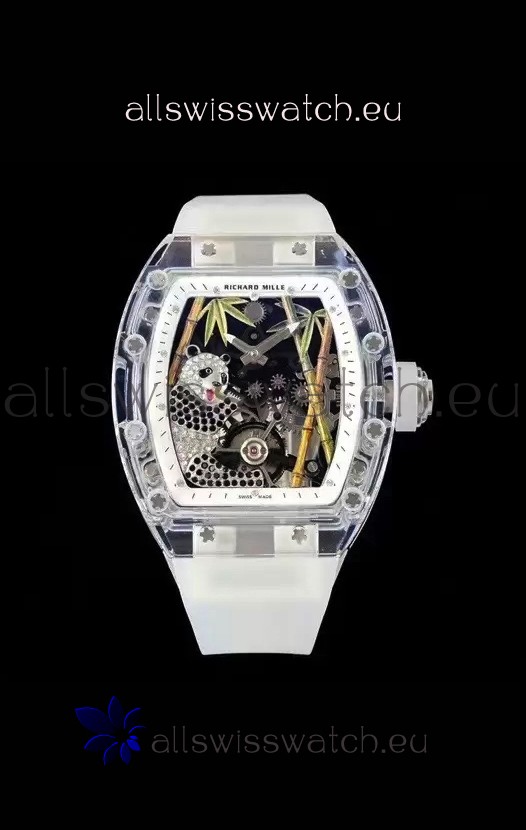 Richard Mille RM26-01 Tourbillon Panda Transparent Sapphires Casing Watch - Super Clone Replica