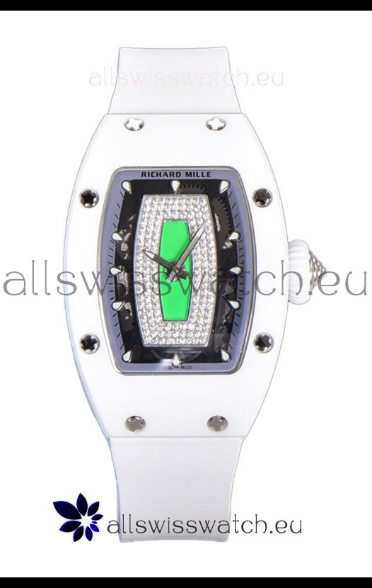 Richard Mille RM007 White Ceramic Green Dial Automatic Superclone Swiss Replica Watch