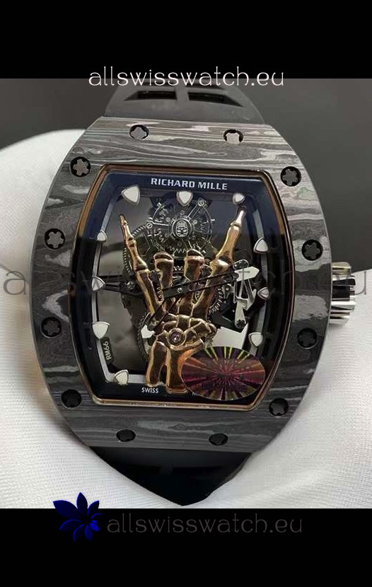 Richard Mille RM66 Flying Genuine Tourbillon Black Carbon Superclone Replica Watch 