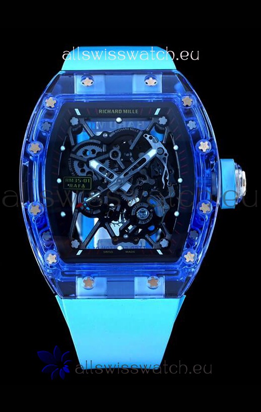Richard Mille RM35-01 Transparent Sapphires Casing with Genuine Tourbillon Super Clone Watch
