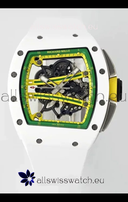 Richard Mille Super Clone RM61-01 White Ceramic Casing Strap Swiss Replica Watch