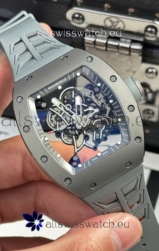 Richard Mille Super Clone RM055 Ceramic/Titanium Grey Casing with Genuine Tourbillon Watch 