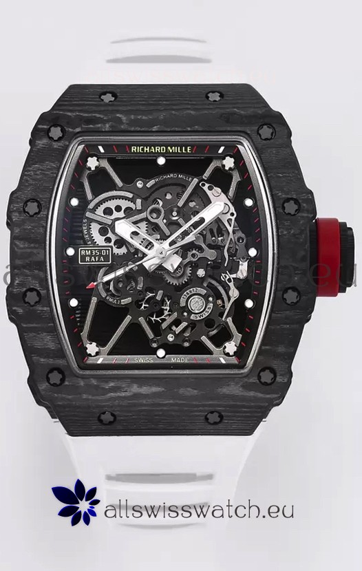 Richard Mille RM35-01 Rafael Nadal Carbon Fiber Casing with Genuine Tourbillon Super Clone Watch
