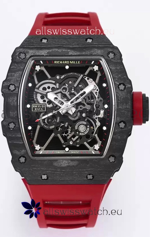 Richard Mille RM35-01 Rafael Nadal Carbon Fiber Casing with Genuine Tourbillon Super Clone Watch