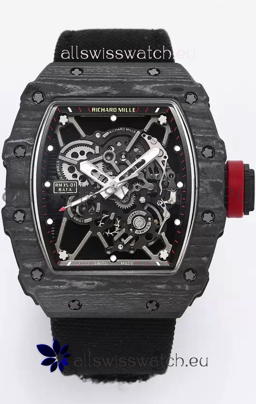 Richard Mille RM35-01 Rafael Nadal Carbon Fiber Casing with Genuine Tourbillon Super Clone Watch