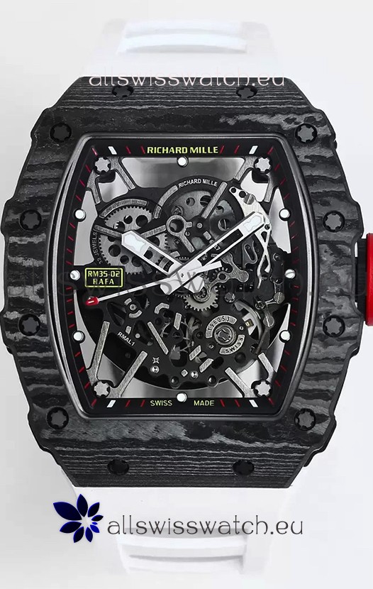 Richard Mille RM35-02 Rafael Nadal Carbon Fiber Casing with Genuine Tourbillon Super Clone Watch