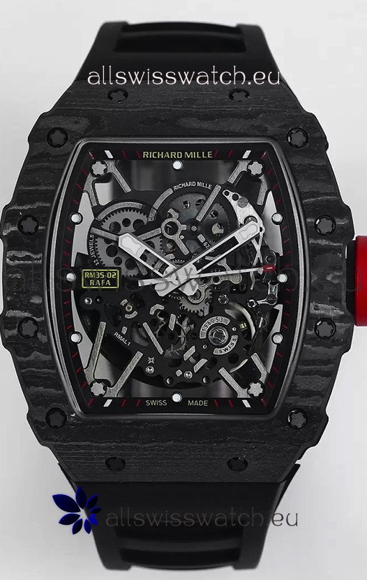 Richard Mille RM35-02 Rafael Nadal Carbon Fiber Casing with Genuine Tourbillon Super Clone Watch