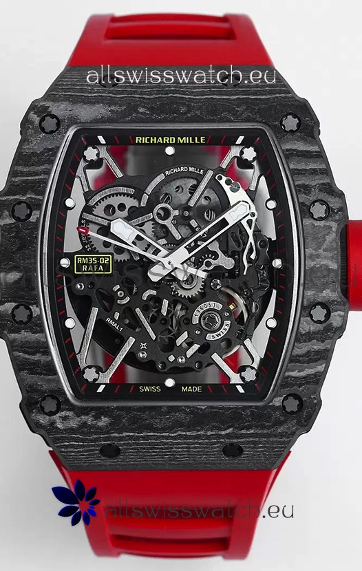 Richard Mille RM35-02 Rafael Nadal Carbon Fiber Casing with Genuine Tourbillon Super Clone Watch
