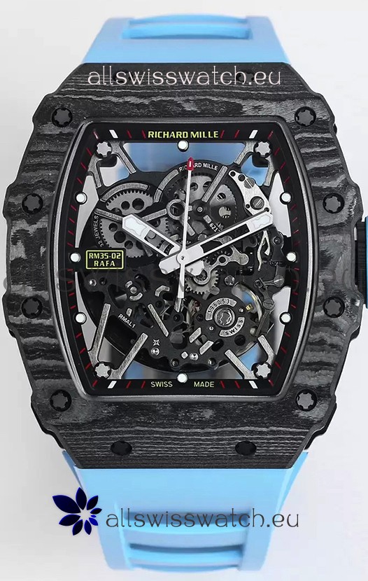Richard Mille RM35-02 Rafael Nadal Carbon Fiber Casing with Genuine Tourbillon Super Clone Watch