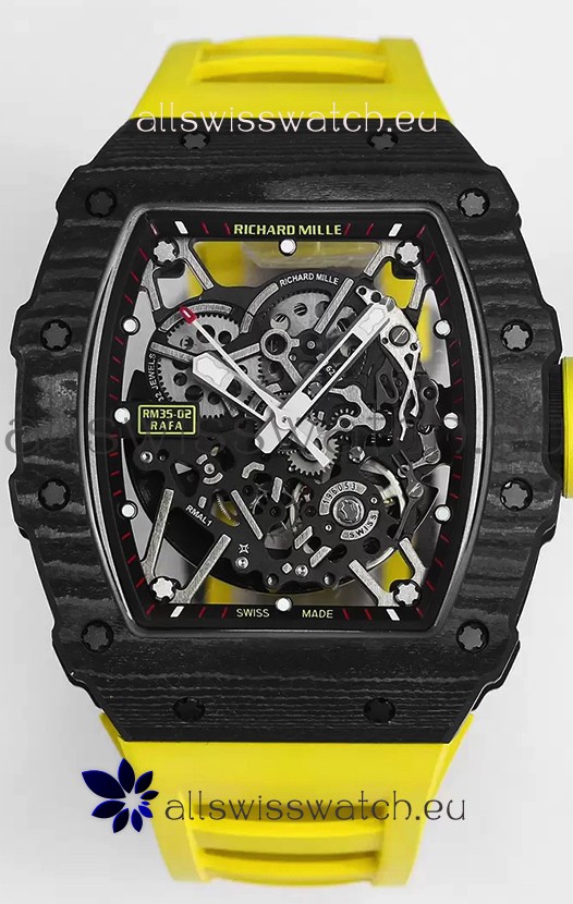 Richard Mille RM35-02 Rafael Nadal Carbon Fiber Casing with Genuine Tourbillon Super Clone Watch