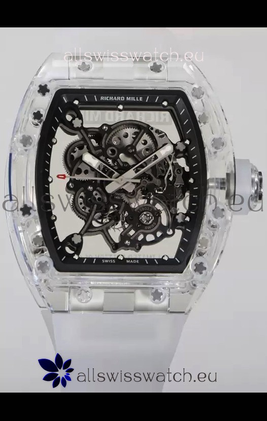 Richard Mille RM055 Transparent Sapphires Casing with Genuine Tourbillon Super Clone Watch