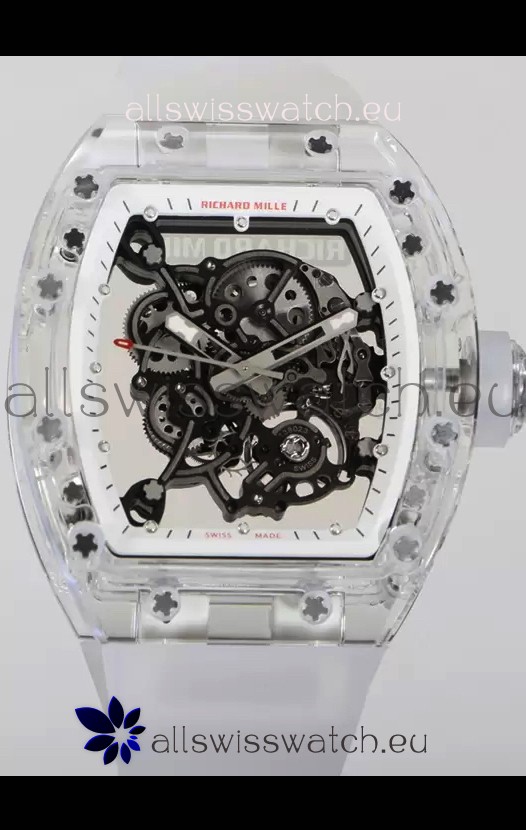 Richard Mille RM055 Transparent Sapphires Casing with Genuine Tourbillon Super Clone Watch