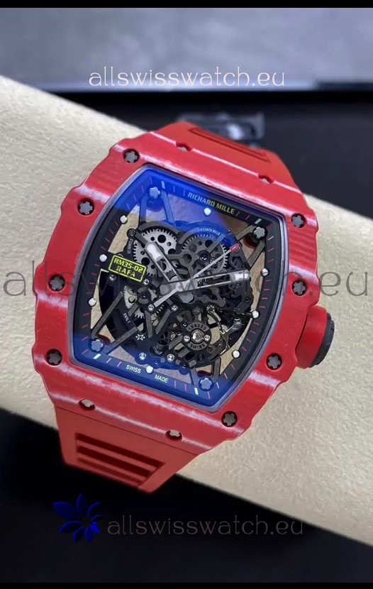 Richard Mille RM35-02 Rafael Nadal Red Carbon Fiber Casing with Genuine Tourbillon Super Clone Watch