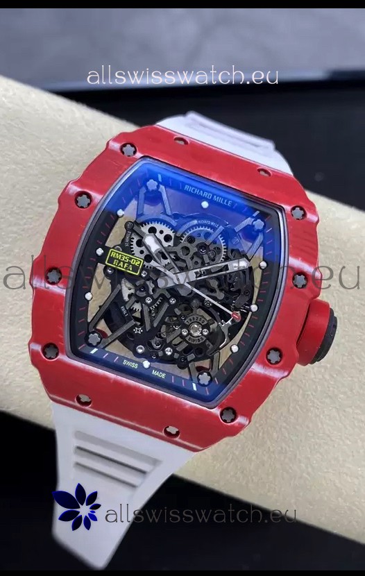 Richard Mille RM35-02 Rafael Nadal Red Carbon Fiber Casing with Genuine Tourbillon Super Clone Watch