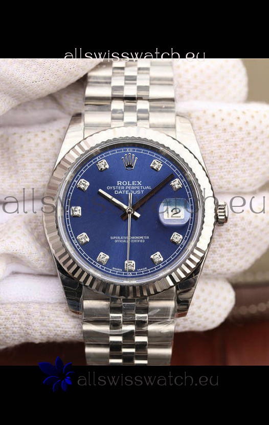 Rolex Datejust 41MM Cal.3135 Movement Swiss Replica Watch in 904L Steel / Blue Dial