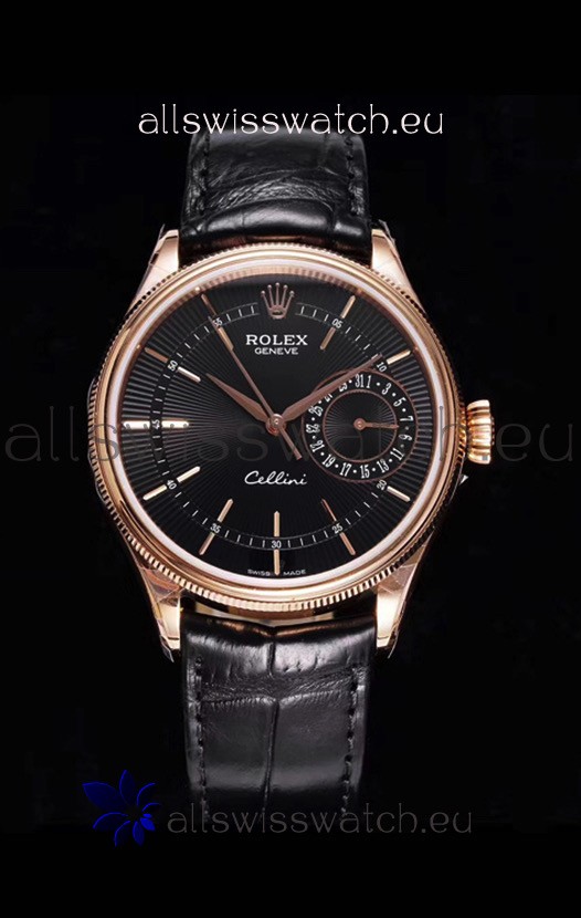 Rolex Cellini Date Ref#50515 Replica 1:1 Mirror Rose Gold 904L Steel Watch Brown Dial