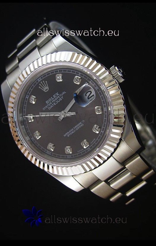 Rolex Datejust Japanese Replica Watch - Grey Dial in 41MM with Oyster Strap