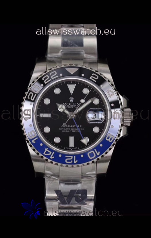 Rolex GMT Masters Batman Japanese Replica Movement Watch in Oyster Strap 