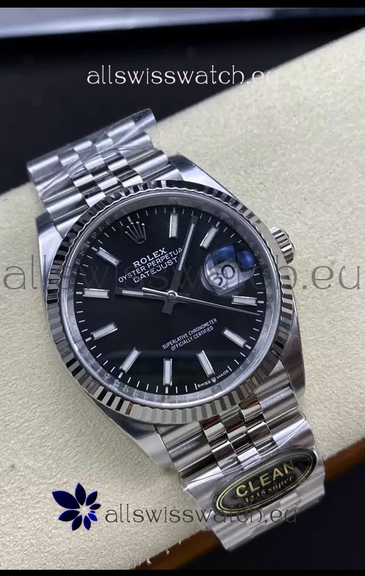Rolex Datejust Cal.3235 Movement 1:1 Mirror Replica 904L Steel 36MM - Black Dial