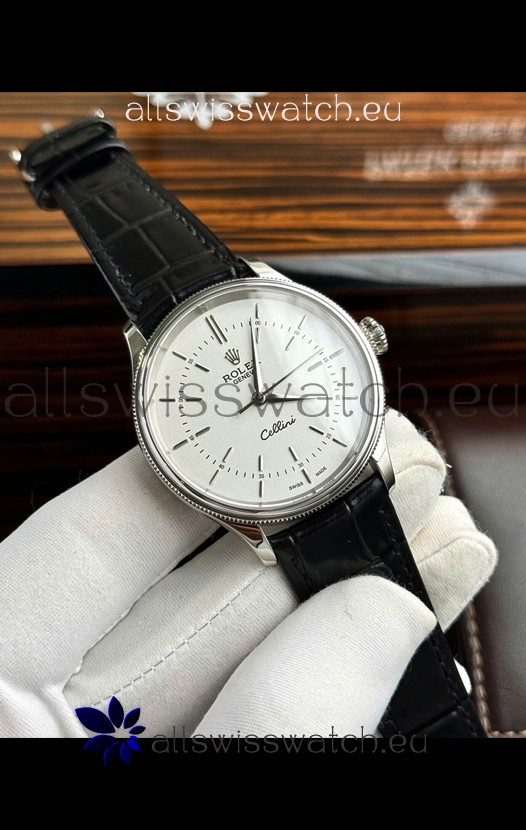 Rolex Cellini Date Ref#50505 Replica 1:1 Mirror 904L Steel White Dial Watch 