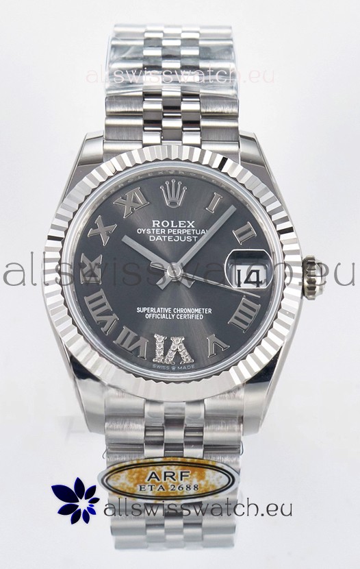 Rolex Super Clone Datejust ETA 2688 Movement 31MM Stainless Steel Case Grey Dial Watch