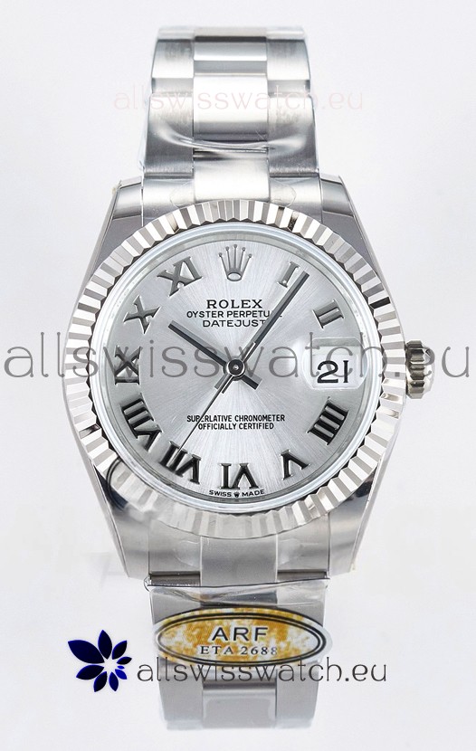 Rolex Super Clone Datejust ETA 2688 Movement 31MM Stainless Steel Case Steel Roman Dial Watch
