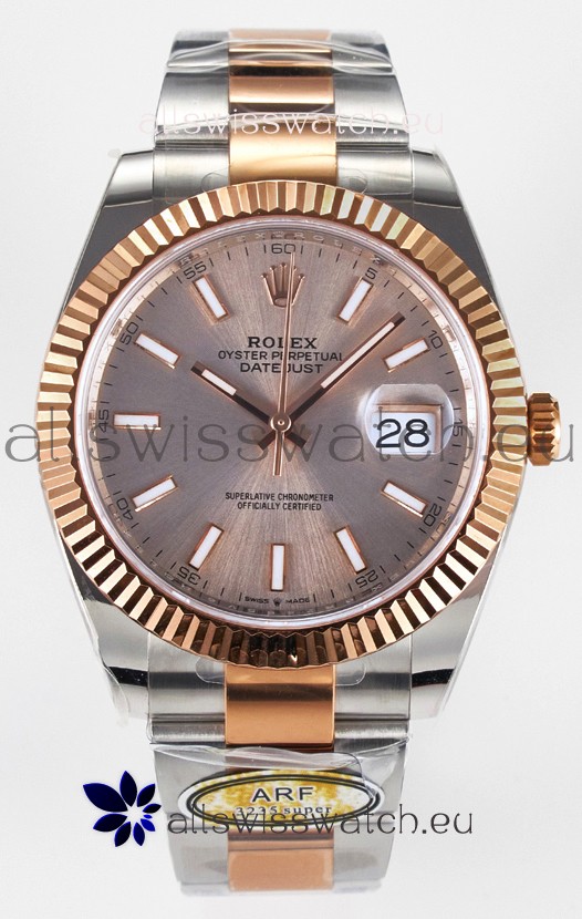 Rolex Super Clone Datejust ETA 3235 Movement 41MM Two Tone Rose Gold Plating and Dial Watch