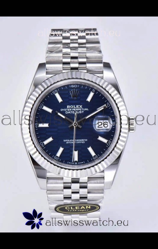 Rolex Datejust Cal.3235 Movement 1:1 Mirror Replica 904L Steel 41MM - Blue Fluted Motif Dial