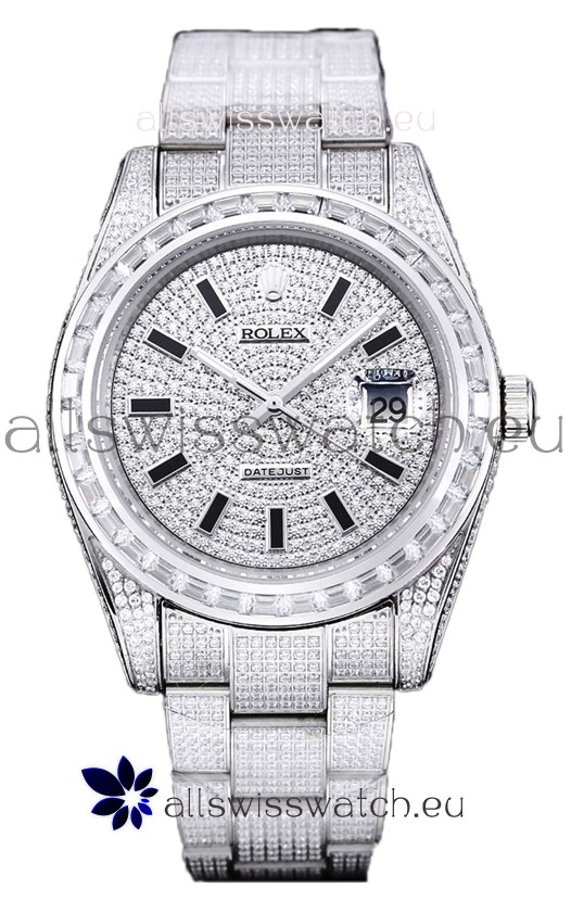 Rolex Datejust 41MM Swiss Replica - Iced Out Edition in Diamonds Dial 