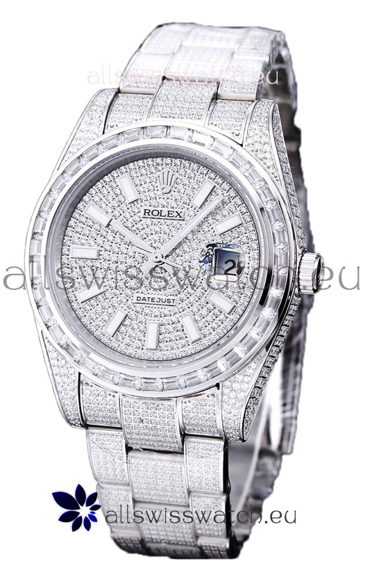 Rolex Datejust 41MM Swiss Replica - Iced Out Edition in Diamonds Dial 