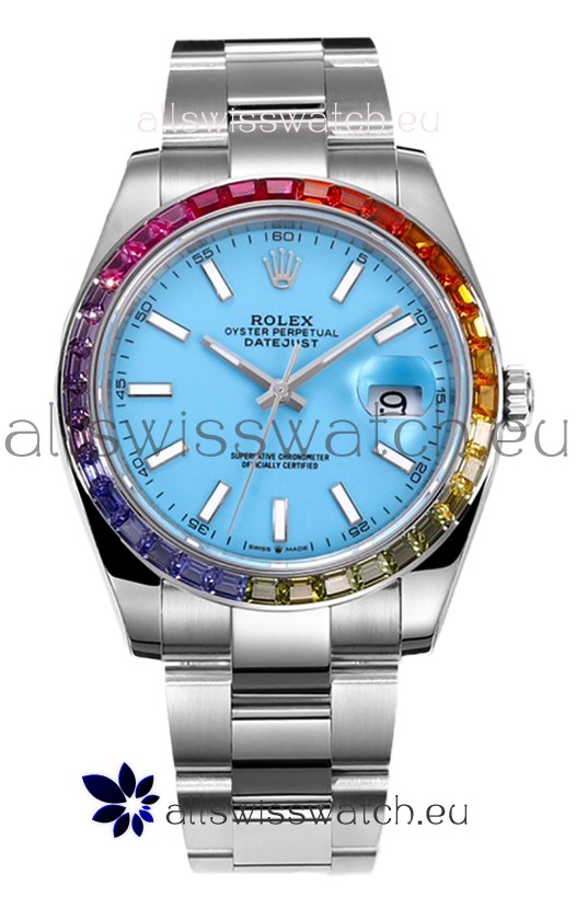 Rolex Datejust 41MM Swiss Replica Watch - 904L Steel in Blue Tiffany Dial 