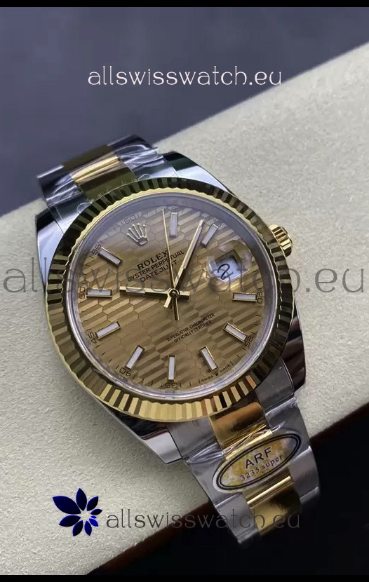Rolex Datejust M126333 41MM ETA3235 72 Hours Power Fluted Dial Oyster 1:1 Mirror Replica Yellow Gold 904L Steel
