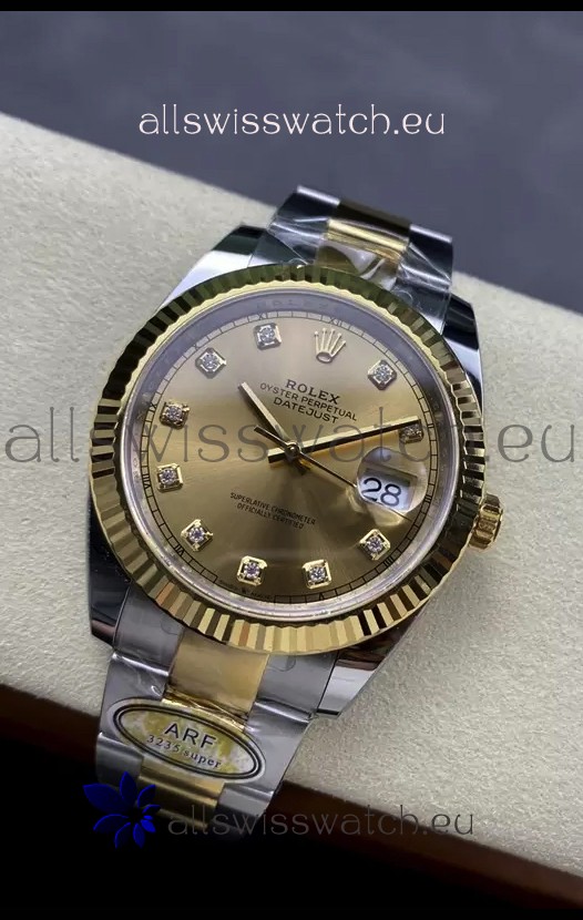 Rolex Datejust M126333 41MM ETA3235 72 Hours Power Gold Diamonds Dial 1:1 Mirror Replica Yellow Gold 904L Steel