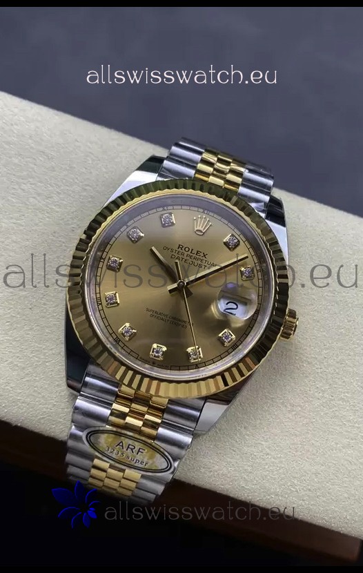 Rolex Datejust M126333 41MM ETA3235 72 Hours Power Gold Diamonds Dial 1:1 Mirror Replica Yellow Gold 904L Steel