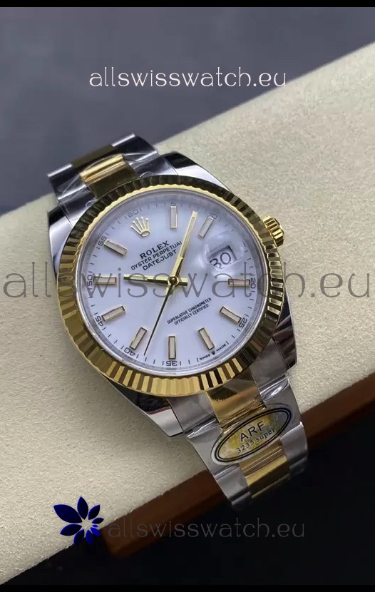 Rolex Datejust M126333 41MM ETA3235 72 Hours Power White Dial Oyster 1:1 Mirror Replica Yellow Gold 904L Steel
